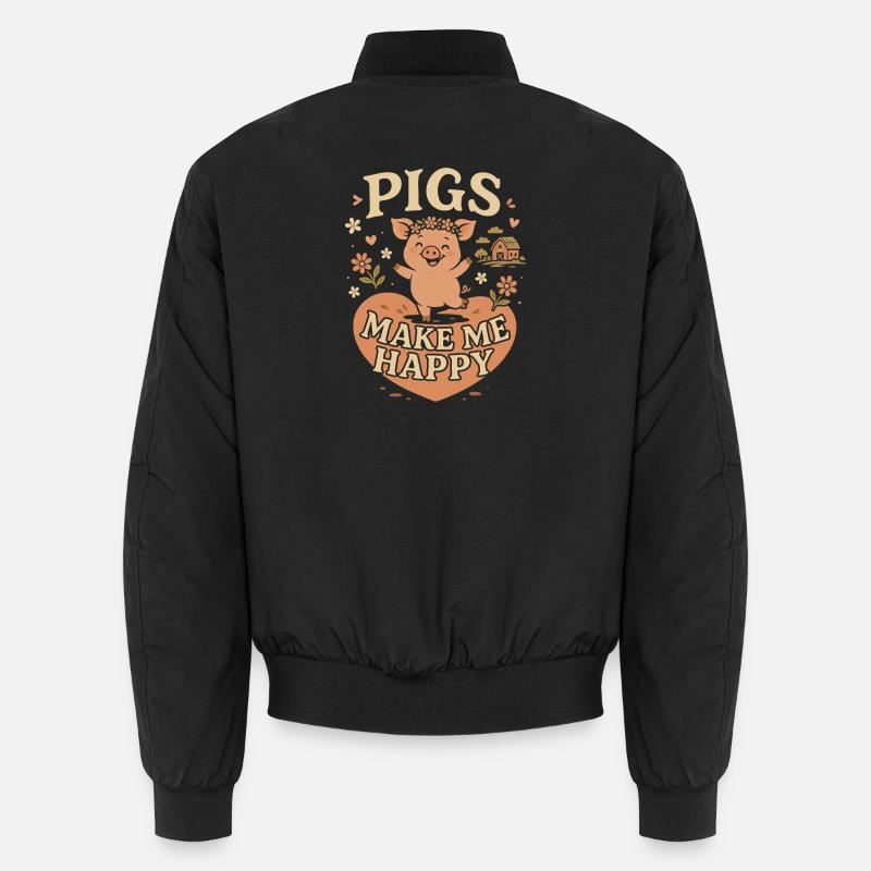 Les cochons me rendent heureux Bomber unisexe