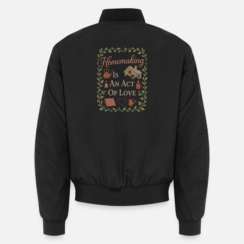 Loved by a rescue dog - Unisex Bomber Jacket - black