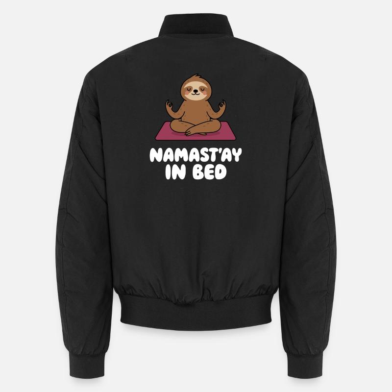 Namastay in bed sloth Unisex Bomber Jacket