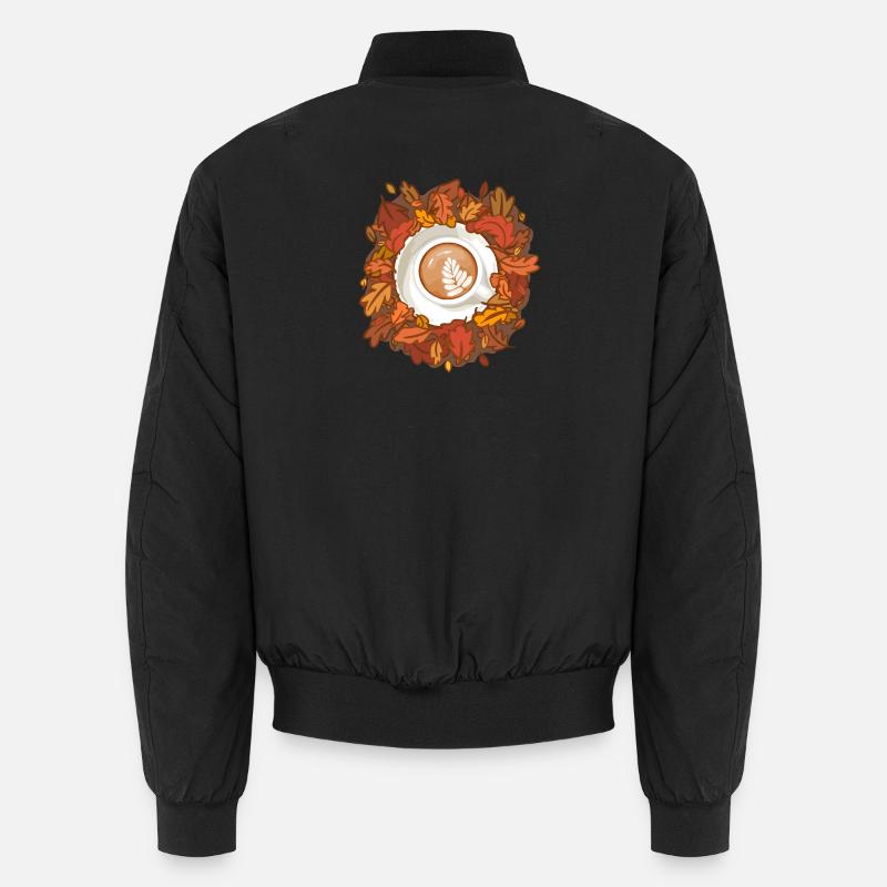 Leaves are Falling, Coffee is Calling - Unisex Bomber Jacket - black