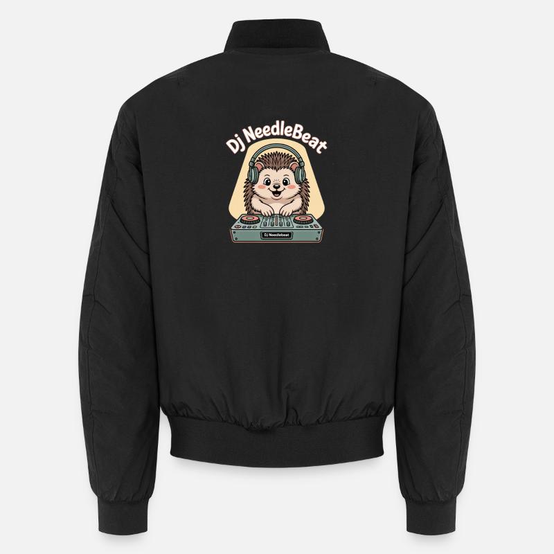 Dj NeedleBeat Igel DJ Mit Kopfhörern Am Pult Unisex Bomberjacke