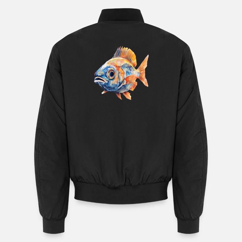 Aquarellfisch Farbexplosion Unisex Bomberjacke