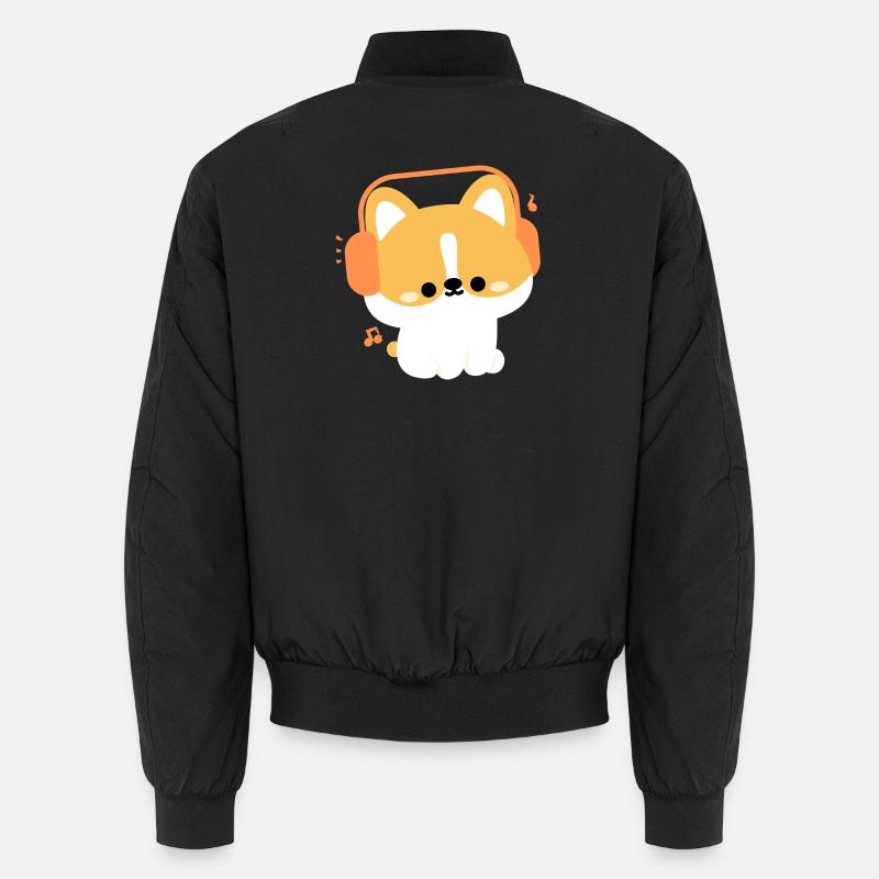 Kopfhörer Corgi Unisex Bomberjacke