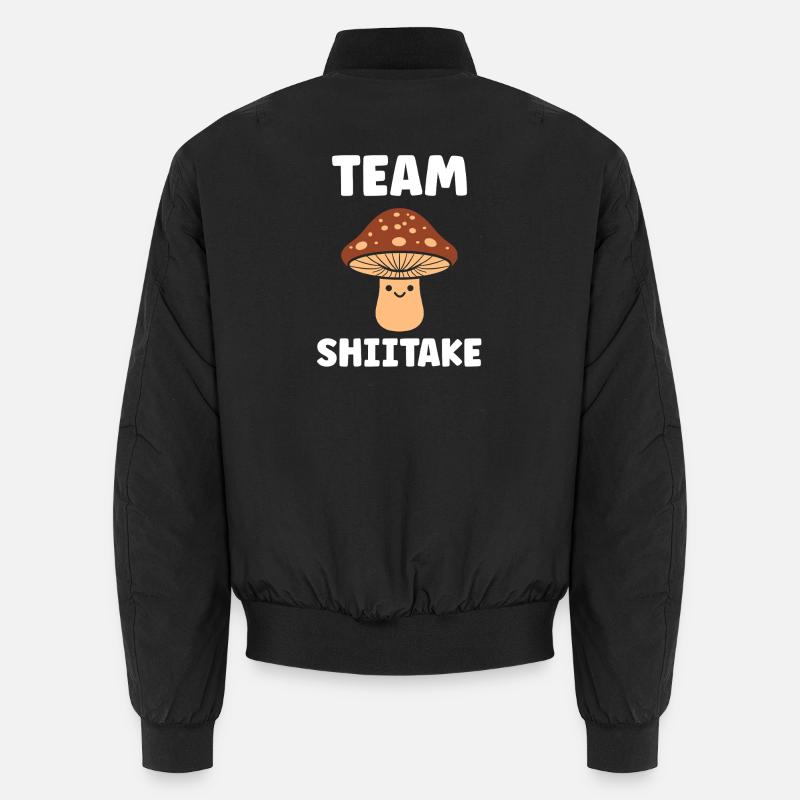 Team Shiitake Mushroom Graphic - Unisex Bomber Jacket - black