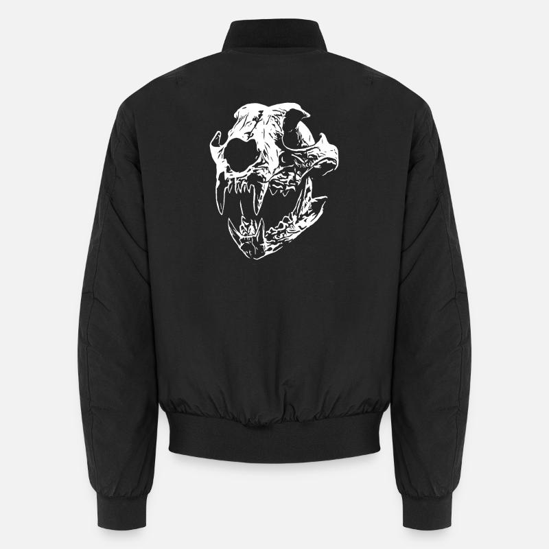 Smilodon skull with sharp teeth - Unisex Bomber Jacket - black
