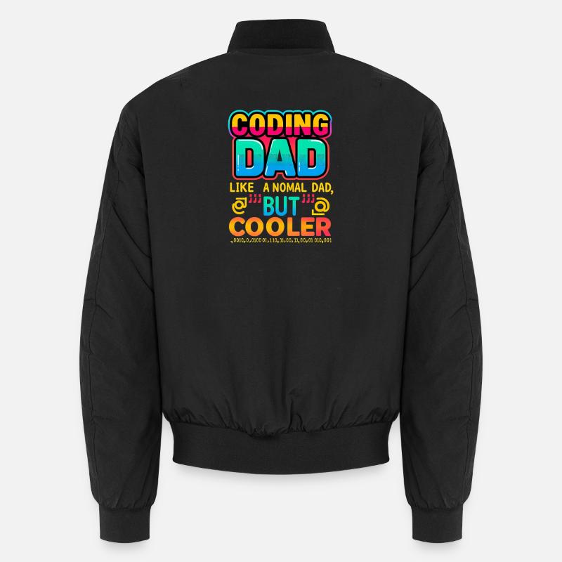Coding Dad Cooler, Programmer  - Unisex Bomber Jacket - black