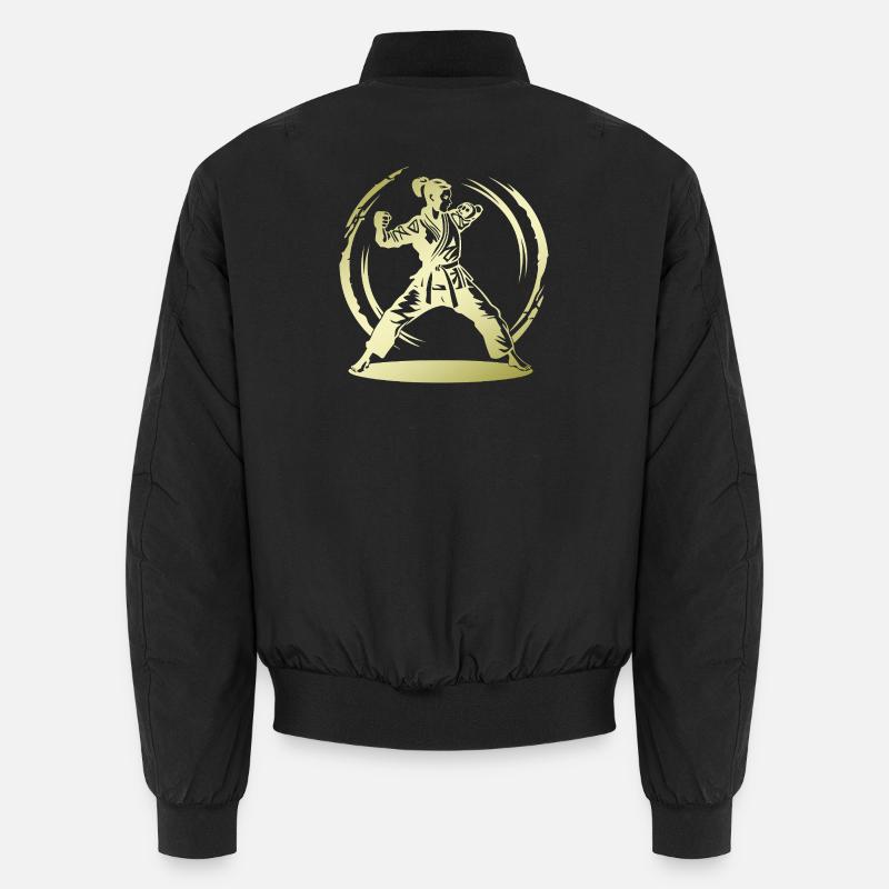 Karate Silhouette Fighter Unisex Bomberjacke