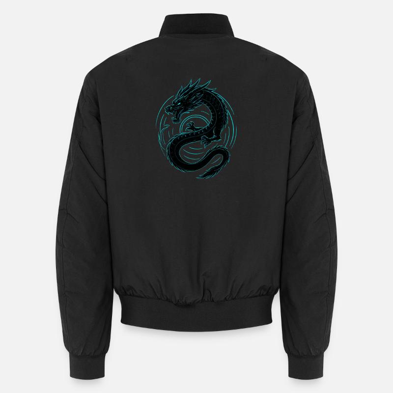 Neon Drache - Unisex Bomberjacke - Schwarz