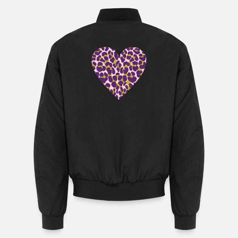 Motif cœur léopard violet Bomber unisexe