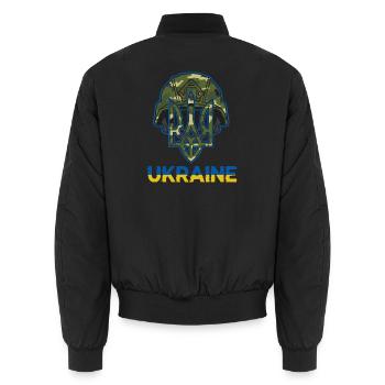 Casque de camouflage Trident d’Ukraine - Bomber unisexe - noir - Dos - AI Model Male 185 light (185cm)