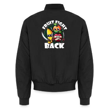 Fruit Fight Back - Unisex Bomber Jacket - black - Back - AI Model Male 185 light (185cm)