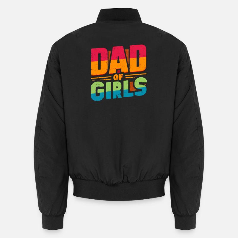 Vater von Mädchen Regenbogen, Väter - Unisex Bomberjacke - Schwarz