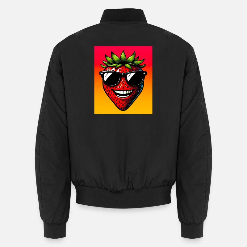 Erdbeeren Erdbeeren - Unisex Bomberjacke - Schwarz