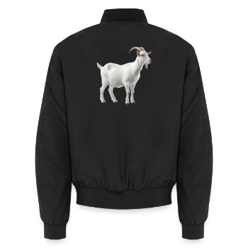 Portrait de chèvre de montagne blanche - Bomber unisexe - noir - Dos - AI Model Male 185 light (185cm)