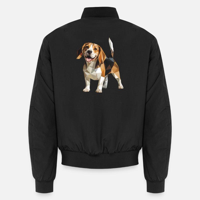 Beagle - Cooles Low Poly Logo - Unisex Bomberjacke - Schwarz