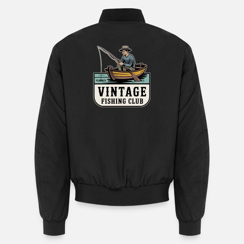Retro Angler Motiv Unisex Bomberjacke