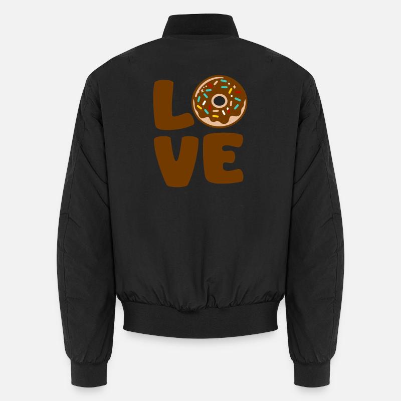 Liebe Donut Typographic Soft Unisex Bomberjacke