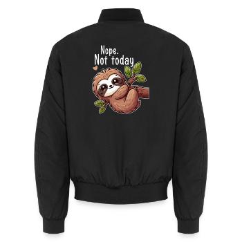 Sloth Lazy Day Nope Not Today - Bomber unisexe - noir - Dos - AI Model Male 185 light (185cm)
