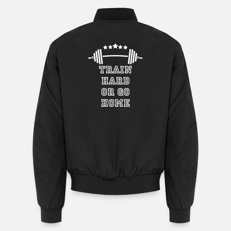 Train Hard GYM: Power & Motivation - Unisex Bomberjacke - Schwarz