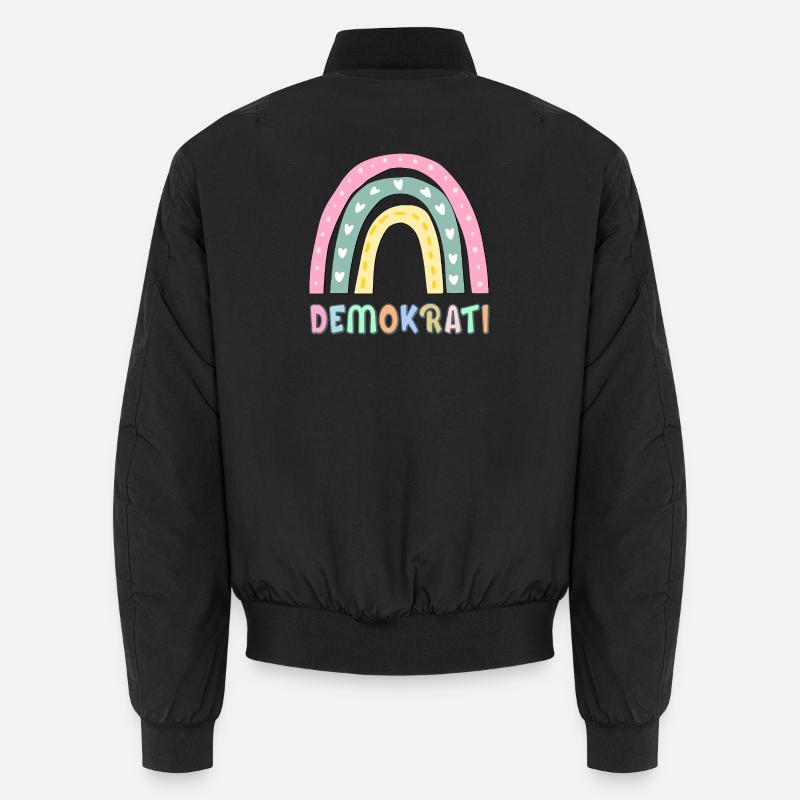 Rainbow Democracy - Unisex Bomber Jacket - black