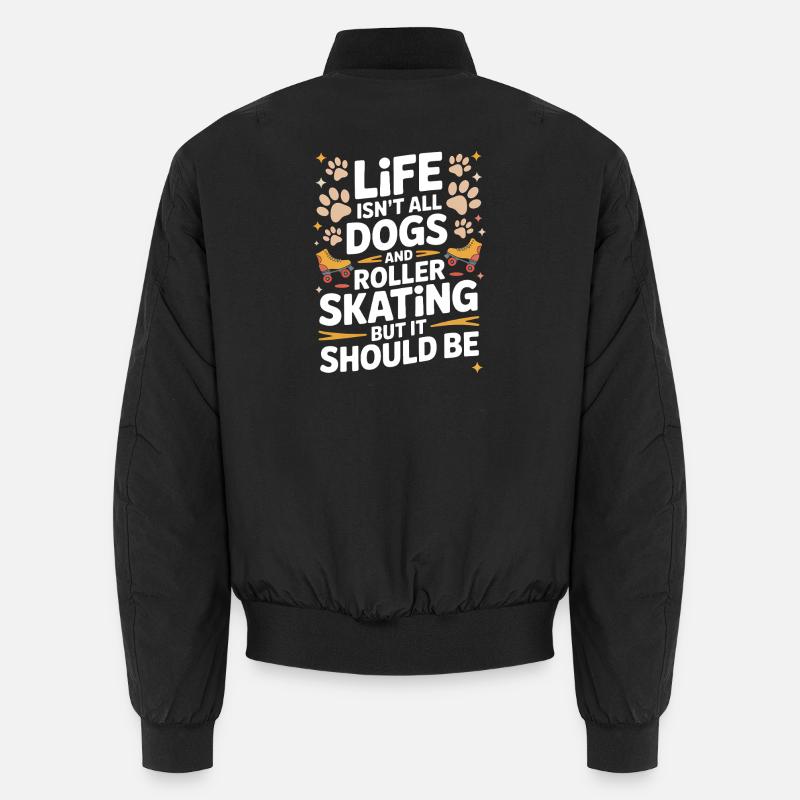 Roller Skating Saying Cats Joke Skating Gift Unisex Bomber Jacket