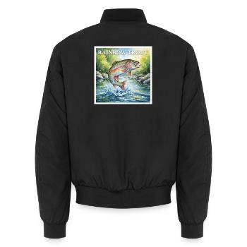truite arc-en-ciel - Bomber unisexe - noir - Dos - AI Model Male 185 light (185cm)