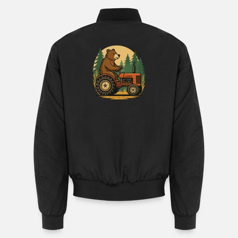 Bärenfarmer im Traktor Unisex Bomberjacke