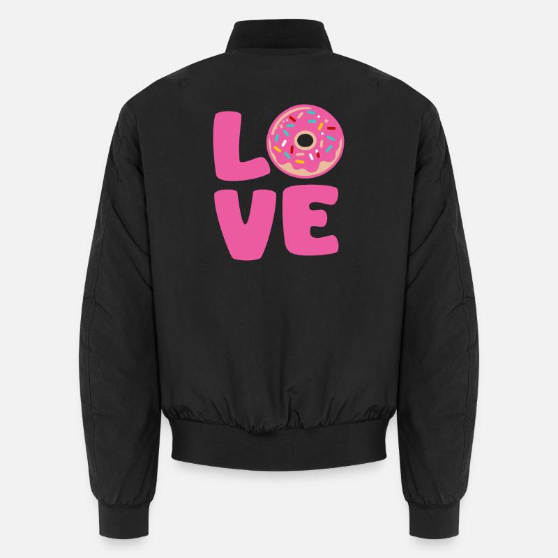 Donut Love Rose Pop Art - Unisex Bomber Jacket - black