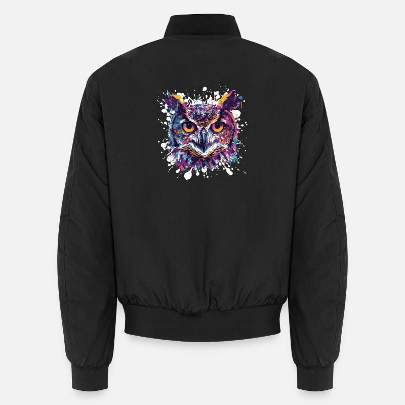Owl Head Splatter Unisex Bomber Jacket