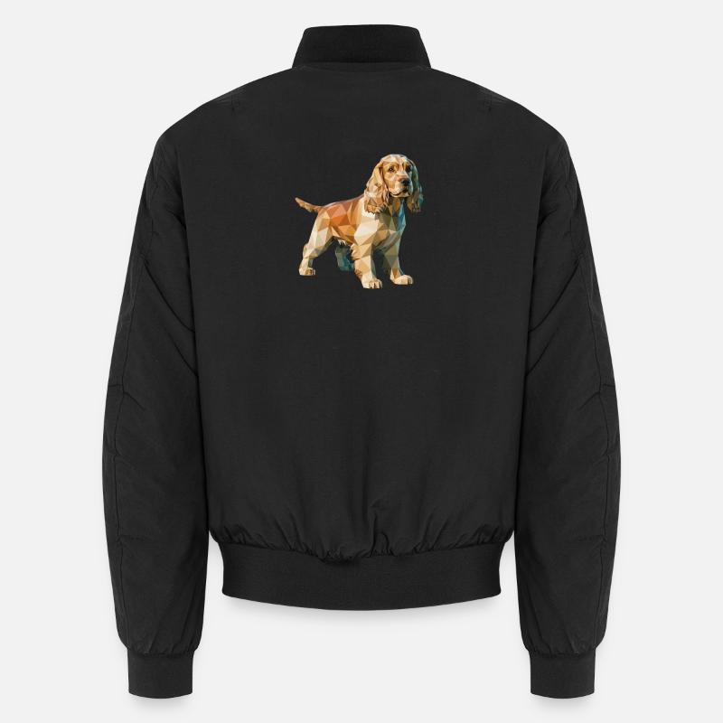 Cocker Spaniel - Cooles Low-Poly-Logo - Unisex Bomberjacke - Schwarz