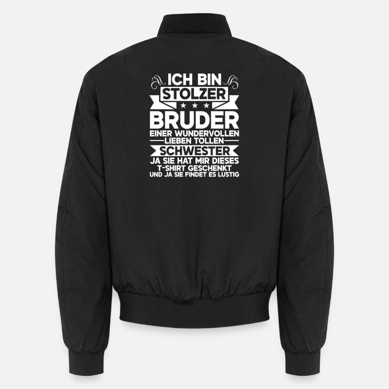 Stolzer Bruder Einer Wundervollen Schwester - Unisex Bomberjacke - Schwarz