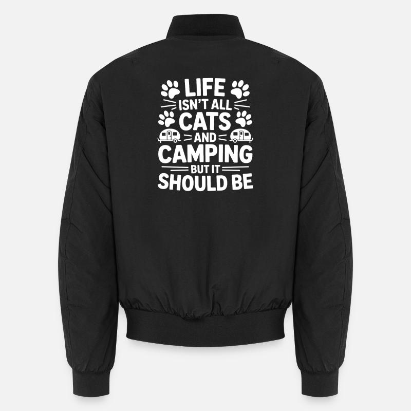Camping Spruch Katzen Lustiges Zelten Geschenk Unisex Bomberjacke