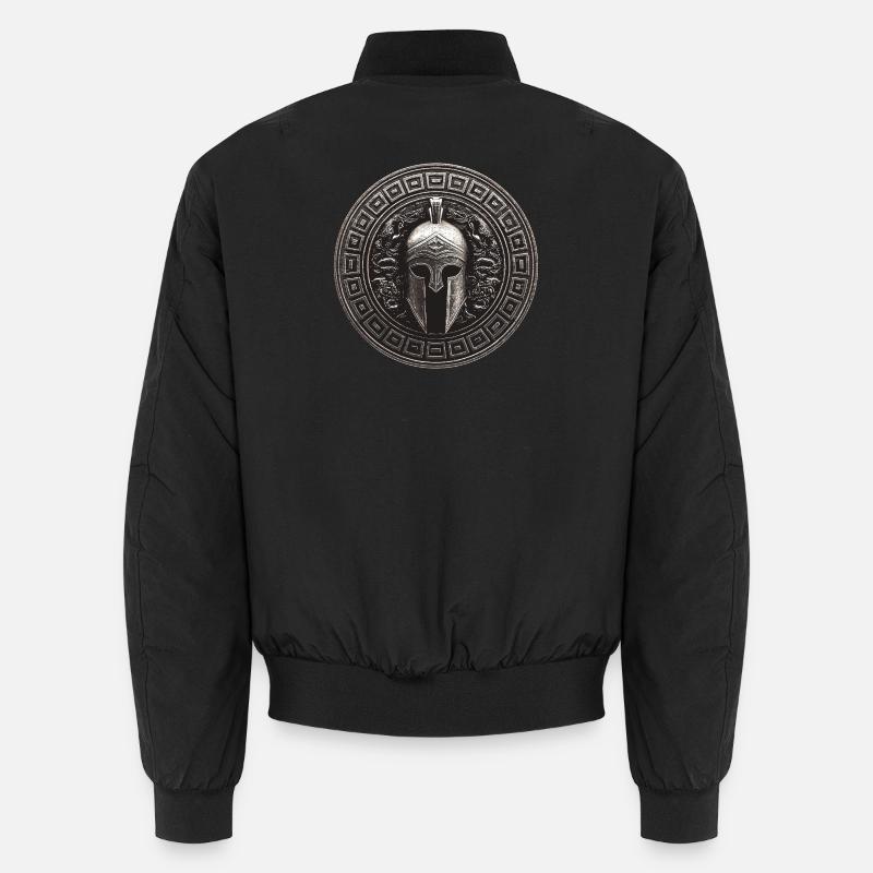 Spartaner Helm Mythologie Gladiator - Unisex Bomberjacke - Schwarz