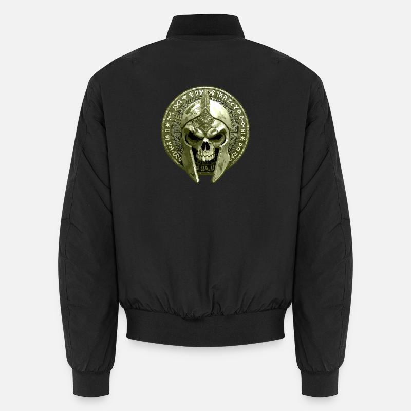 Spartan Skeleton Gladiator Skull - Unisex Bomber Jacket - black