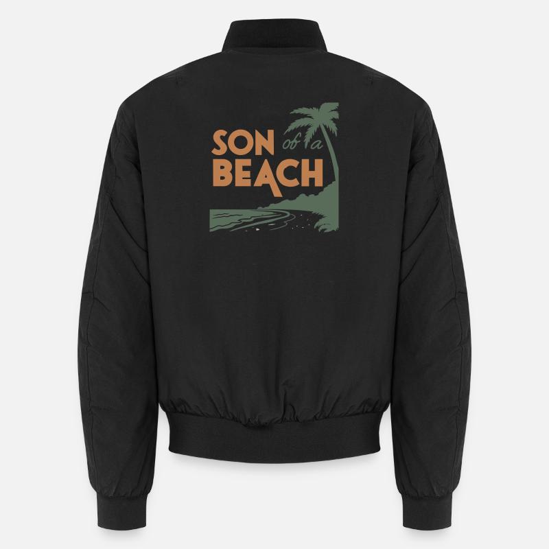Fils d’une plage – Design rétro de palmier Bomber unisexe