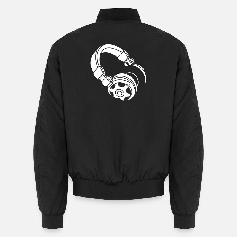 Kopfhörer Silhouette: DJ & Musik Vibes Unisex Bomberjacke