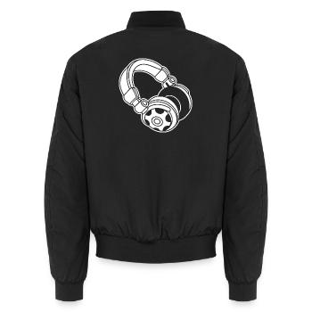 Silhouette du casque : DJ & Music Vibes - Bomber unisexe - noir - Dos - AI Model Male 185 light (185cm)