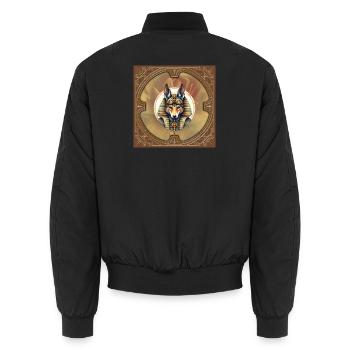 Steampunk Pharao Fuchs - Unisex Bomberjacke - Schwarz - Hinten - AI Model Male 185 light (185cm)
