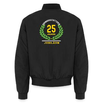 Raumausstatterin Jubiläum 25 Jahre 25 jährige Jubi - Unisex Bomberjacke - Schwarz - Hinten - AI Model Male 185 light (185cm)