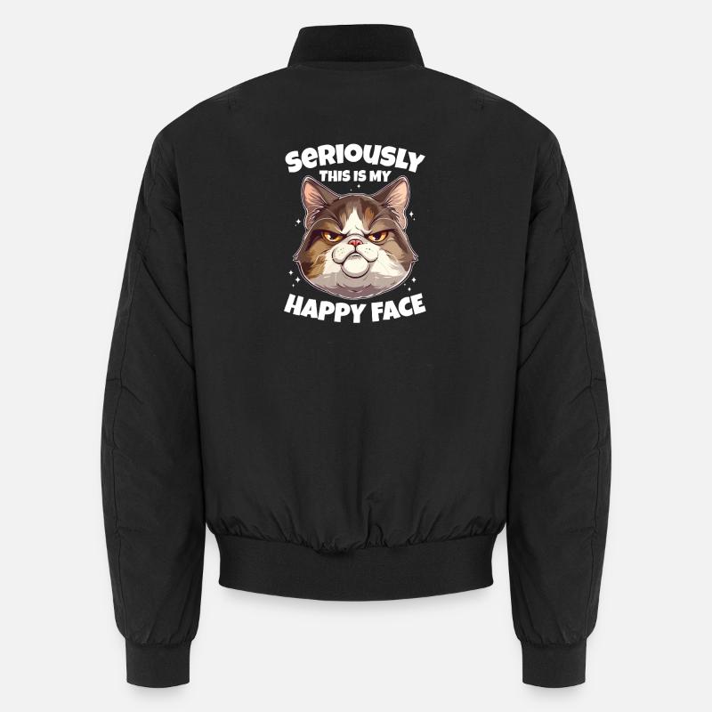 Drôle de chat visage heureux Bomber unisexe
