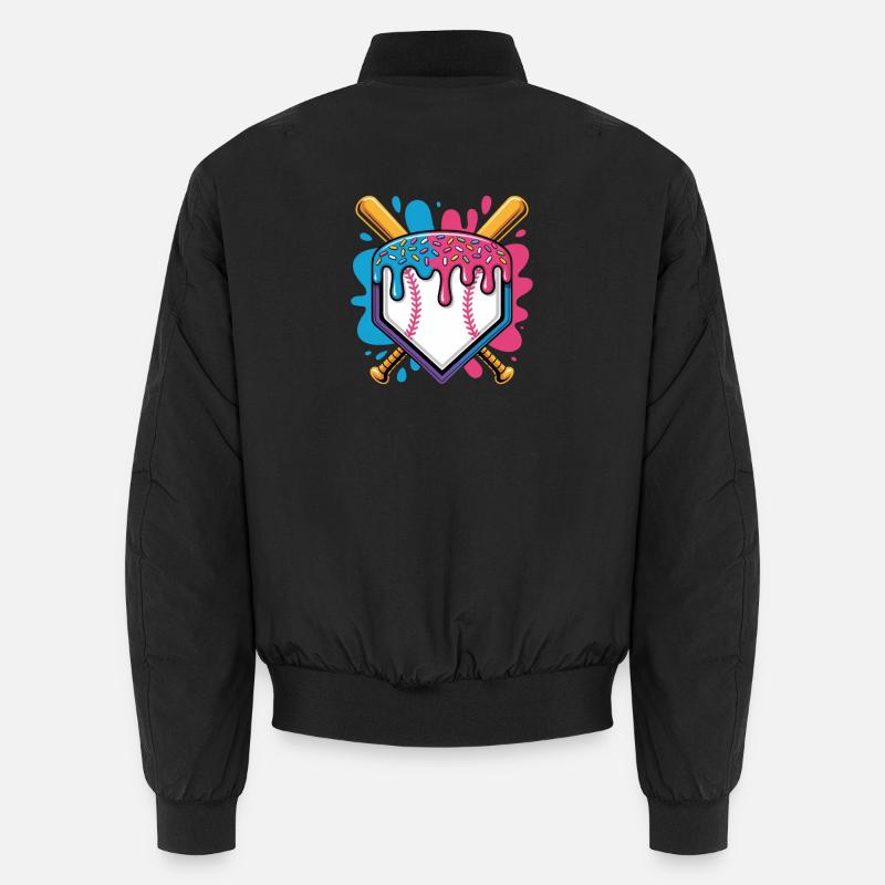 Baseball Home Plate Mit Eiscreme Streuseln - Unisex Bomber Jacket - black