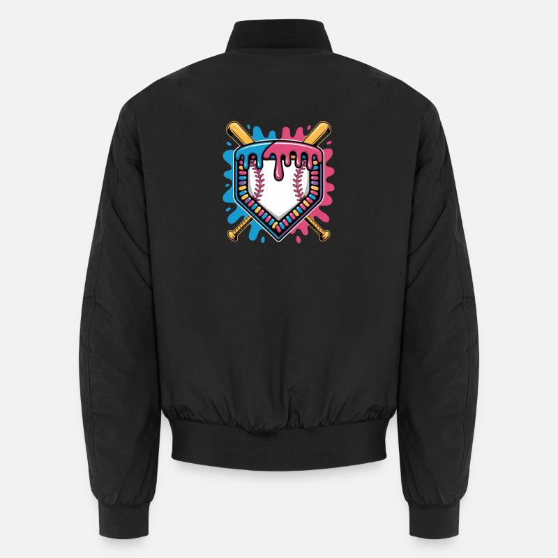 Baseball Home Plate Bats Color Splash Unisex Bomber Jacket