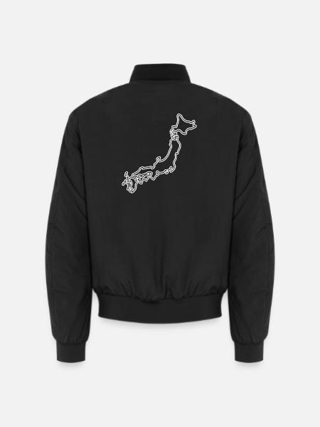 Japan Outline – Minimalistisches Kartendesign - Unisex Bomberjacke - Schwarz