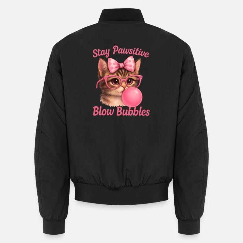 Süße Katze - Stay Pawsitive Blow Bubbles Unisex Bomberjacke