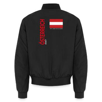 Imst - Unisex Bomberjacke - Schwarz - Hinten - AI Model Male 185 light (185cm)