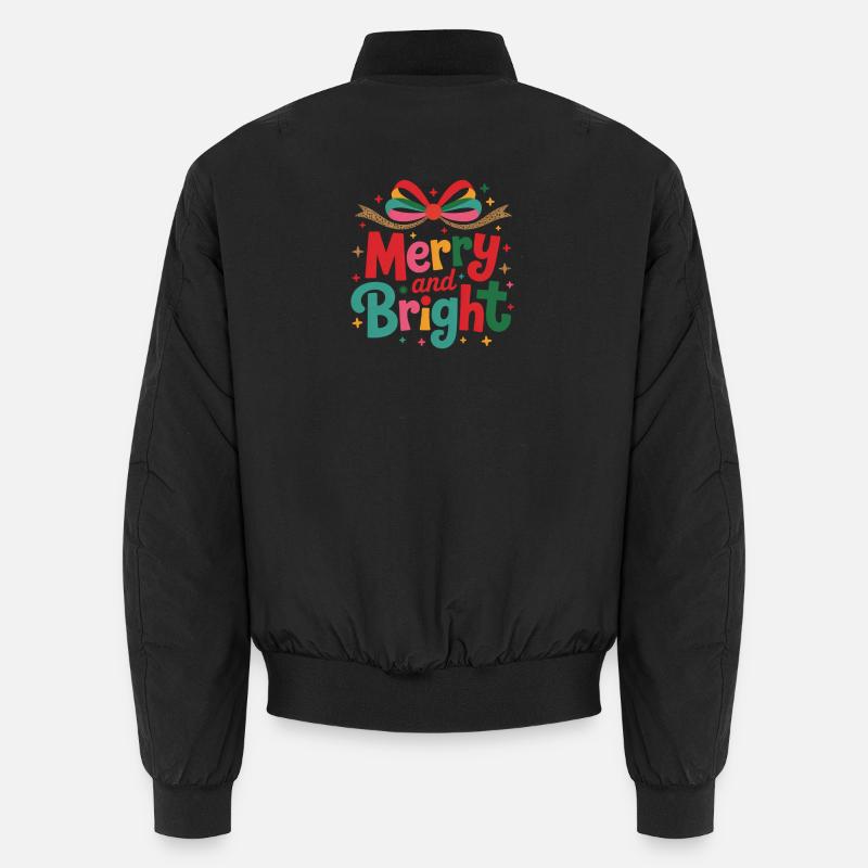 Fröhliche und helle festliche Schleife - Unisex Bomberjacke - Schwarz