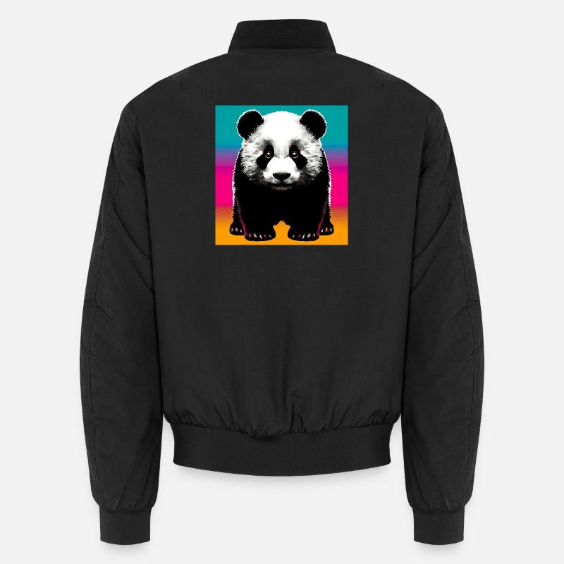Panda - Unisex Bomberjacke - Schwarz