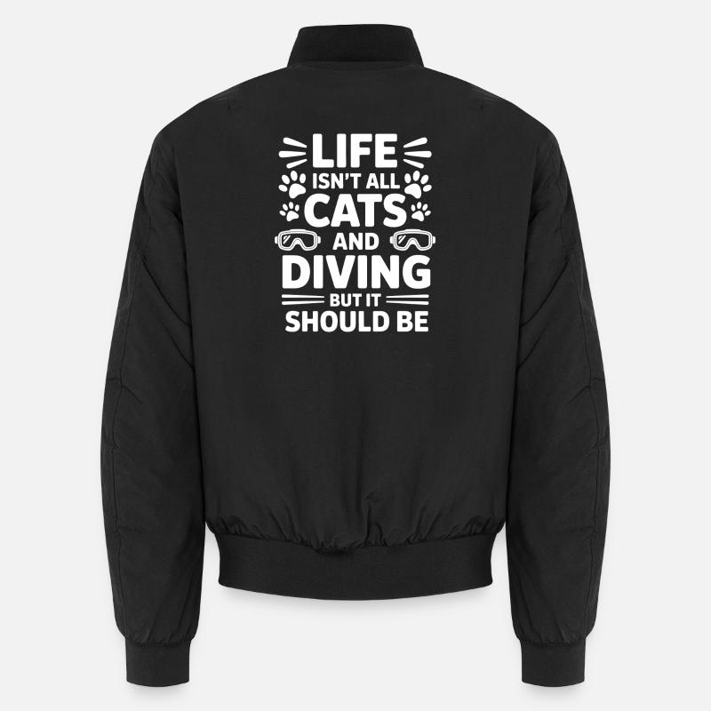 Diving Saying Cats Funny Diving Gift Unisex Bomber Jacket