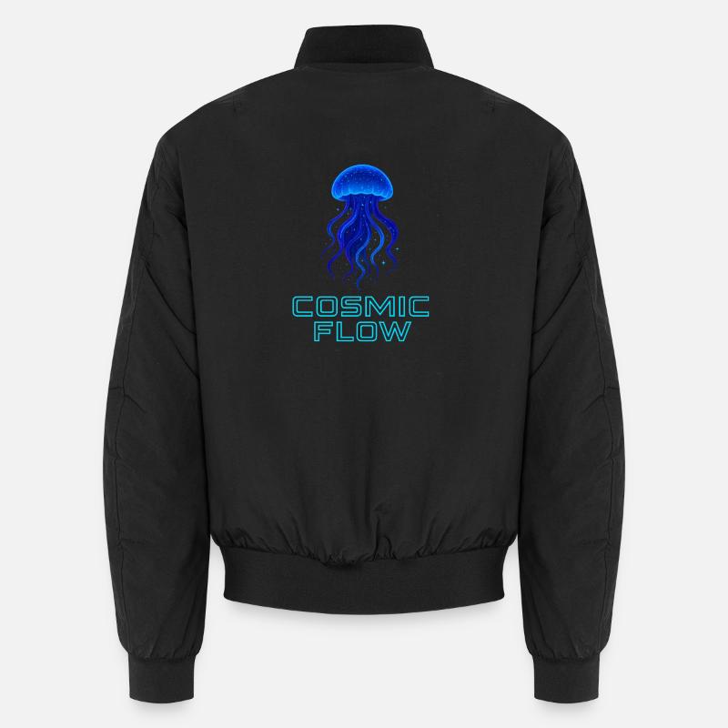 Kosmische Meeres Qualle Neon - Unisex Bomberjacke - Schwarz
