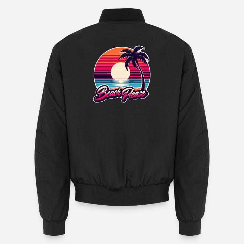 Strand Sunset Beach Bitte - Unisex Bomberjacke - Schwarz